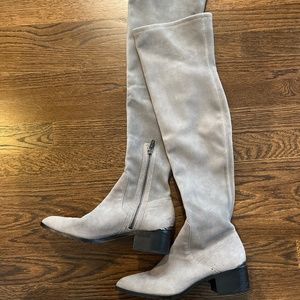 Donald J Pliner grey suede thigh high boots